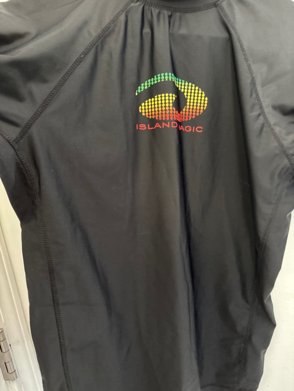 Summer Island Magic Black Rashguard with Gradient Logo Large 38 x 24.5